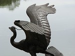 Free Stock Photo: Statue of a bird overlooking water