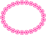 Free Stock Photo: Illustration of a blank frame border of pink shapes