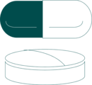 Free Stock Photo: Illustration of a caplet and a pill