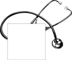 Free Stock Photo: Illustration of a stethoscope with a blank label space