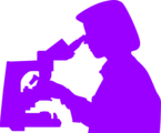Free Stock Photo: Illustration of a woman using a microscope