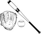 Free Stock Photo: Illustration of baseball equipment