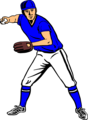 Free Stock Photo: Illustration of a baseball player about to throw a ball