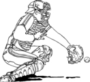 Free Stock Photo: Illustration of a baseball catcher making signals