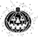Free Stock Photo: Illustration of a jack-o-lantern and confetti