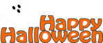 Free Stock Photo: Illustration of a ghost and happy halloween text.
