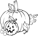 Free Stock Photo: Illustration of pumpkins and a jack-o-lantern