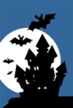 Free Stock Photo: Illustration of a haunted house with bats