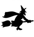 Free Stock Photo: Illustration of a witch flying on a broomstick