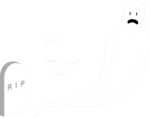 Free Stock Photo: Illustration of a ghost by a tombstone
