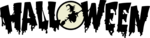 Free Stock Photo: Illustration of halloween text with a flying witch