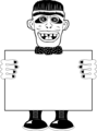 Free Stock Photo: Illustration of a monster holding a blank sign