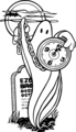 Free Stock Photo: Illustration of a ghost rising from a grave with a watch