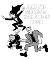 Free Stock Photo: Illustration of halloween monsters and advertising text