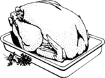 Free Stock Photo: Illustration of a turkey cooking in a pan