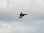 Free Stock Photo: An F-18 fighter jet flying in the sky
