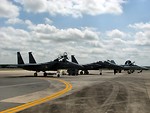 Free Stock Photo: F-18 fighter jets sitting on a runway