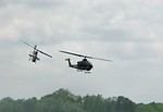 Free Stock Photo: AH-1F Cobra attack helicopters flying in the sky