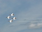 Free Stock Photo: F-16 Air Force Thunderbird jets flying in formation at the 2009 Robins AFB Air Show.