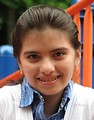 Free Stock Photo: Close-up portrait of a young schoolgirl on a playground