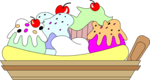 Free Stock Photo: Illustration of a banana split