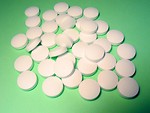 Free Stock Photo: Round, biconvex white tablets