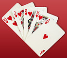 Free Stock Photo: A royal flush of hearts