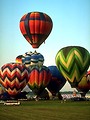 Free Stock Photo: Hot air balloons taking off from a field