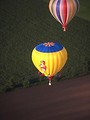 Free Stock Photo: Hot air balloons flying over a field