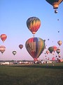 Free Stock Photo: Hot air balloons taking off from a field