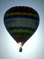 Free Stock Photo: Silhouette of a hot air balloon flying in the sky