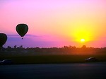 Free Stock Photo: Hot air balloons flying by a sunset