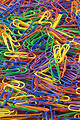 Free Stock Photo: A pile of rainbow colored paper clips