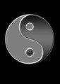 Free Stock Photo: A yin yang symbol on a black background
