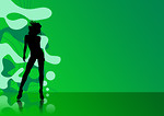 Free Stock Photo: Illustration of a female silhouette on a green abstract background