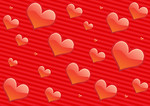 Free Stock Photo: Illustration of hearts on a red background