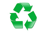 Free Stock Photo: A green recycle symbol on a white background