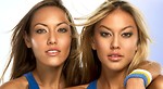 Free Stock Photo: Close-up portrait of two beautiful Asian cheerleaders