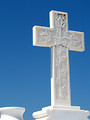 Free Stock Photo: A white cross on a blue background