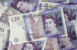Free Stock Photo: A pile of British bank notes