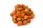 Free Stock Photo: A pile of strawberries isolated on a white background