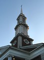 Free Stock Photo: A church steeple at sunset.