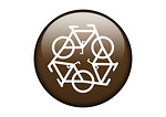 Free Stock Photo: A brown recycling symbol of bicycles on a white background