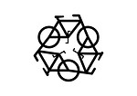 Free Stock Photo: A recycling symbol of bicycles on a white background