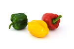 Free Stock Photo: Three peppers isolated on a white background