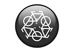 Free Stock Photo: A recycling symbol of bicycles on a white background