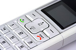 Free Stock Photo: Close-up of a cell phone isolated on a white background