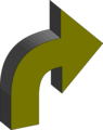 Free Stock Photo: Illustration of a curved right facing arrow