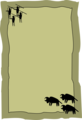 Free Stock Photo: Illustration of a blank frame border with prehistoric cave drawings