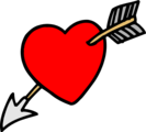 Free Stock Photo: Illustration of a heart with an arrow through it